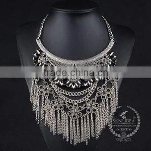 High Quality Vintage Rhinestone Chunky Statement Necklace Tin Alloy Fashion Women Pendant Necklace 6390159 thumbnail-1