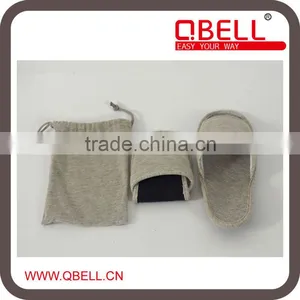 [QBELL]Cotton Foldable Travelling Slipper With a Pouch thumbnail-1