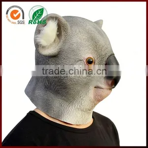 Cheap Halloween Funny Carnival Animal Koala Head Rubber Latex Mask thumbnail-3