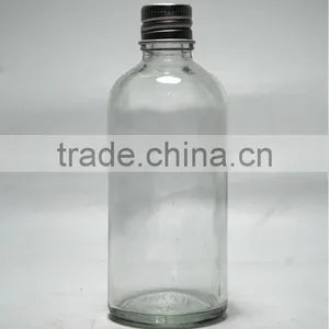 100ml Boston Round Glass Bottle With Aluminum Cap thumbnail-1