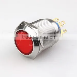 LAS1-22F-11 22mm Flat Shape Plastic Head Stainless Steel Solder Terminal Push Button Switch thumbnail-6