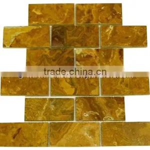 Amazing New Style BROWN GOLDEN ONYX MOSAIC TILES COLLECTIONS thumbnail-5