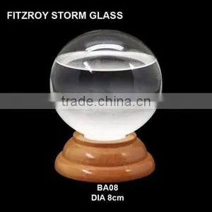 Wooden Base Admiral Fitzroy Stormglass thumbnail-1