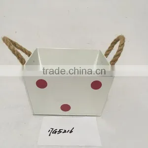 Factory Direct Sale Custom Logo Size Small Medium Large Indoor Rectangular Planters With Rope Handle thumbnail-6