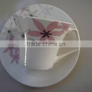 CERAMIC GLAZED COLOR CUP AND SAUCER thumbnail-1