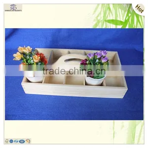 High Quality Eco-friendly Cuboid Shape Waterproof Pine Wooden Tray thumbnail-3