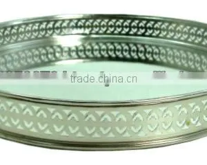 Silver Plated Glass Tray thumbnail-1