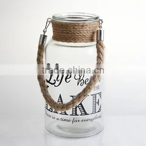 Glass Lantens With Handle thumbnail-2