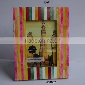 Bone Photo Frame in Different Colours I.e Yellow Pink Etc Strips thumbnail-1