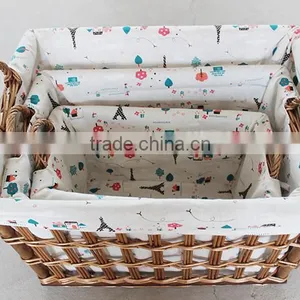Home Storage Nested Wicker Knitting Baskets With 2 Side Handles thumbnail-3
