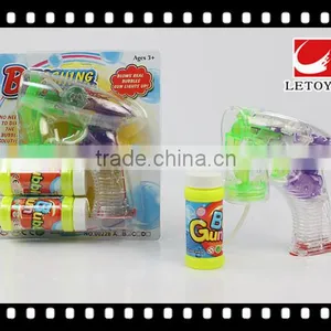 Factory Supply Transparent Color Bubble Gun With 2 Bottles Bubble Water thumbnail-1