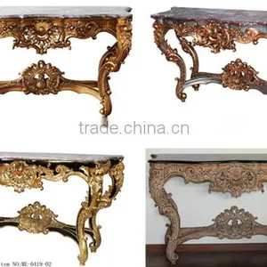 China Wholesales Baroque Style Hallway Console Table and Mirror Set thumbnail-4