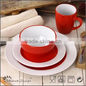 16pcs Round Shape New White Porcelain Dinner Set thumbnail-1