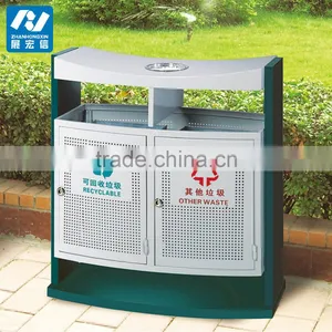 Wholesale Outdoor Wooden Garbage Trash Bin From China thumbnail-6