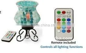 Mosaic Glass Light With Metal Stand thumbnail-1