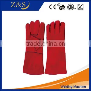 Long Leather Welding Glove Red Colour thumbnail-1