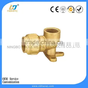 Brass Wall Plate Elbow Compression Fitting thumbnail-2