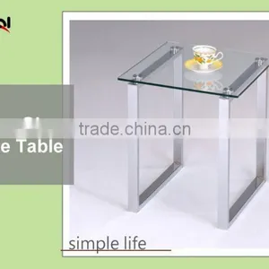 Metal Lags With Square Wood Coffee Table Nesting Wooden Top Side Table thumbnail-6