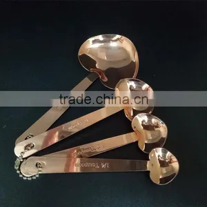 Stainless Steel Heart Shape Measuring Spoon 1 Tablespoon to 1/4 Teaspoon -rose Gold thumbnail-1