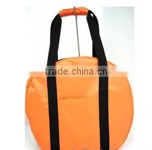 Cutsomeized Size Logo Eco -friendly Orange Round Travel Duffle Bag for Women thumbnail-2