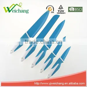 WCKK06 5 Pcs Set Kitchen Knives Colorful Non-stick Blade Rubber With PP Handles , Hot Sale thumbnail-1