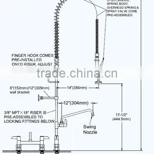 New Commercial Pre Rinse Unit Cleaning Faucet&Sink Tap,Lead Free Comply to NSF/ANSI 61 thumbnail-3