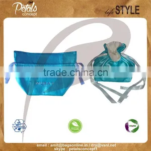 Immitation pu Leather Drawstring Jewellery Pouch With Satin Lining & Polysilk Drawstring thumbnail-1