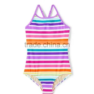 2017 Latex Swimsuit Quick Drying Adjustable Straps Girls Crossback One Piece Front Lined Open Sexy Girl Full Swimsuit thumbnail-2