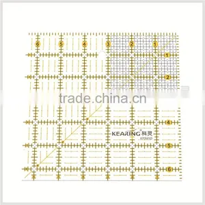 Kearing Brand 6.5"*6.5" Rigid Plastic Transplant Square Patchwork Ruler for Sewing Design#KPR65D thumbnail-3