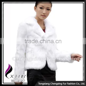 CX-G-A-201 Custom Fashion Rabbit Fur Long Sleeves Women Coat thumbnail-3