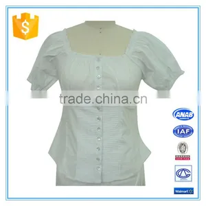 Latest Fashion Blouse Design Models White Short Sleeve Blouse thumbnail-1