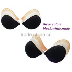 Fashionable Backless Strapless Padded Front Closure Black Lace Bra thumbnail-2
