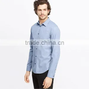 Wholesale Men's Business Custom-made Factory Price Linen Mens Shirts Long Sleeve thumbnail-3