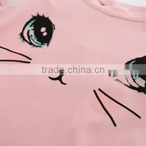 2016 Kids T Shirt Short Sleeves With Cat Print Summer Children Casual Shirt thumbnail-2