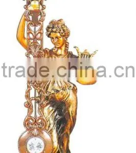 Beautiful Artistic Polyresin Statue Table Clock thumbnail-1