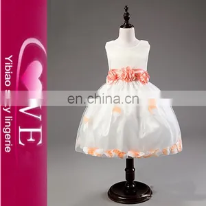 Latest Children Frocks Designs Petals Princess Girl Wedding Dress thumbnail-1