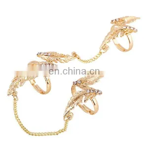 Delicate Filigree Ring Hollow Pattern Diamond Knuckle Ring 2 Sets thumbnail-2