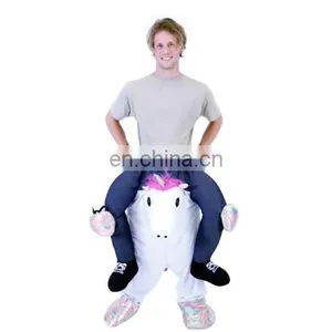 Funny Adult Piggyback Shoulder Ride Pick Me Up Christmas Unicorn Costume thumbnail-1
