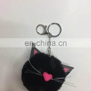 Wholesale Animal Fur Pom Poms Keychain thumbnail-4