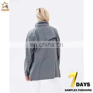 Wind Breaker Four Pocket Winter Leather Jacket Women thumbnail-3