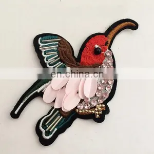 Fashion 12x8cm Wide 3D Beads Sequins Embroidery Birds for Clothing thumbnail-2