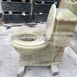 Green Luxury Onyx Bathroom Toilet Natural Stone Toilet thumbnail-1