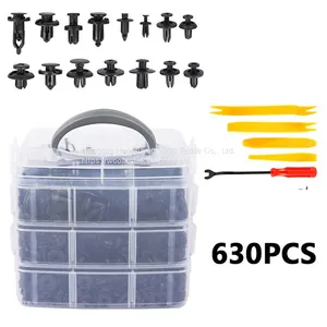 PVC 630Pcs Custom Auto Car Plastic Clips Push Type Rivet Retainer Fastener Bumper thumbnail-1