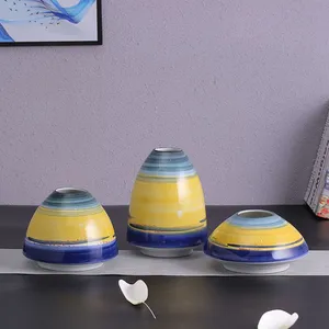 Colorfully Umbrella Small-Bore Nordic Style Jingdezhen Ceramic Vase For Home Table Decoration thumbnail-3