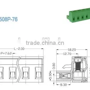 Termin Block Female 7.62mm 300V 18A Pluggable Terminal Block Connector For Industry Control thumbnail-2