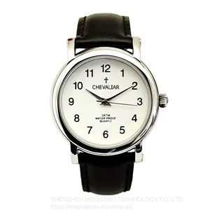 Stainless Steel Watch Fashion Gents Watches Genuine Leather Quartz Man Watch thumbnail-2