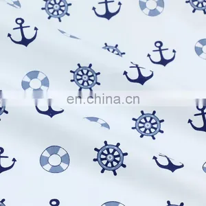 Navy Cartoon Sailing Fabric Kindergarten Baby Wrapped in Sleeping Bag Child Quilt Cover Sheet Cotton Fabric thumbnail-3