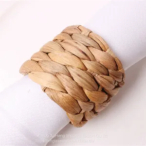 Vintage Party Decor Water Hyacinth Napkin Buckle Handcraft Woven Napkin Ring thumbnail-1