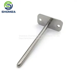 SHOMEA Customized Thin Wall 304/316 Stainless Steel One Round Closed End Temperature Probe With Welded Plate thumbnail-1
