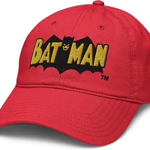 Batman Baseball Cap Large Block Text Logo Adjustable thumbnail-1